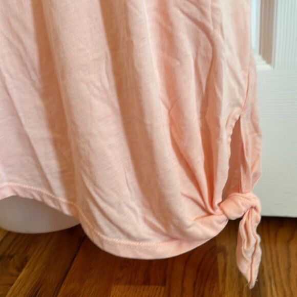 Gaiam Burnout Tie Tee Peach Melba moisture Wicking Yoga Athleisure Small S NWT - Picture 5 of 7
